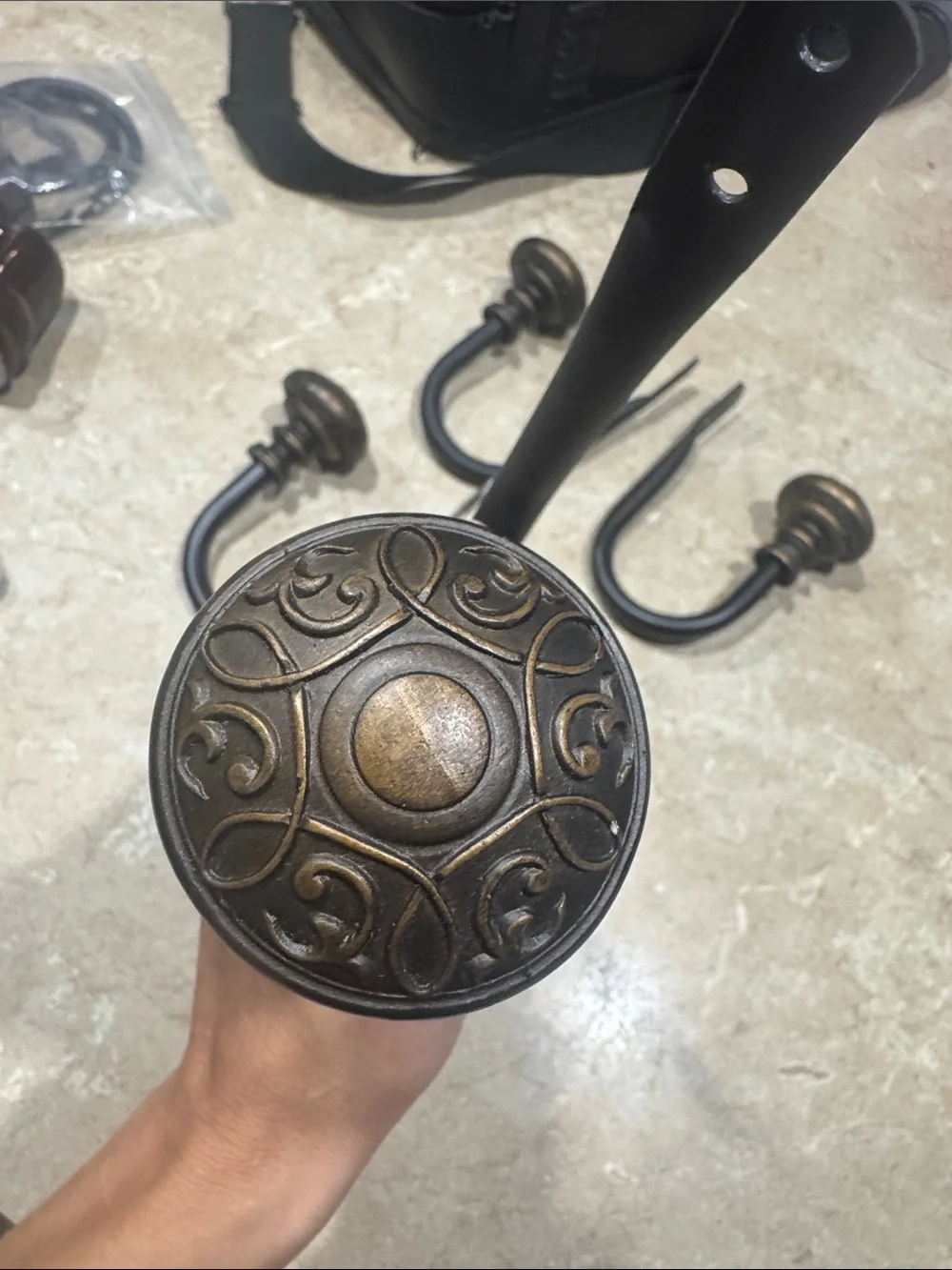 Classic Black & Bronze Curtain Holdback Hooks - Home Wall Decor